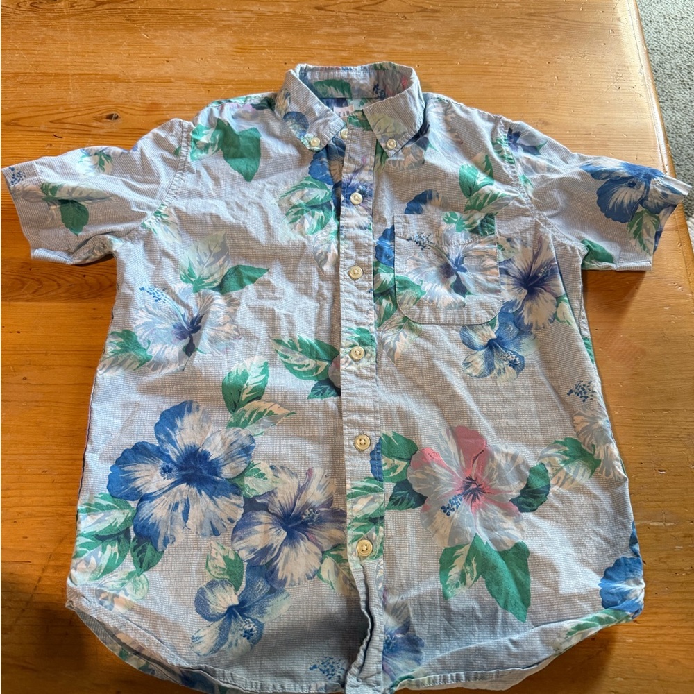 GAP Floral Casual Shirt in Blue and Green